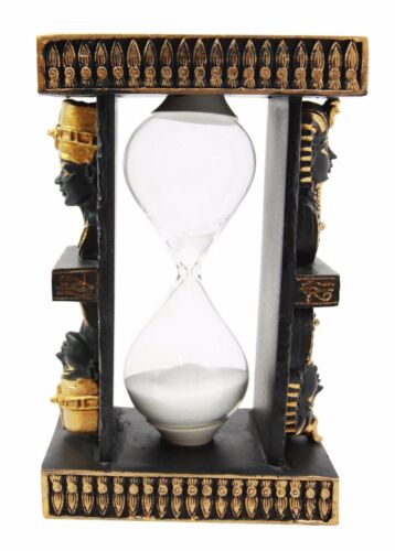 Egyptian King Pharaoh Tutankhamun And Queen Nefertiti Sandtimer Desktop Figurine