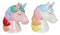 Pink and White Rainbow Mane Kissing Sacred Unicorns Salt And Pepper Shakers Set