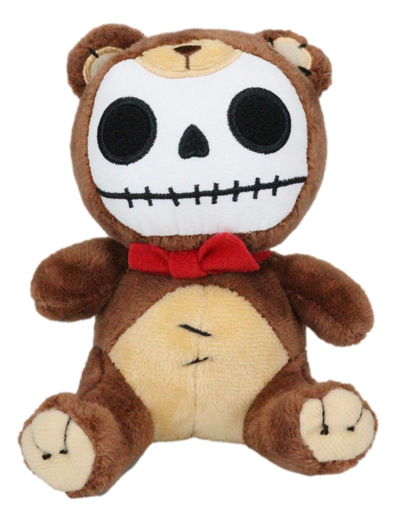Small Furry Bones Skeleton Honey Bear With Red Ribbon Soft Plush Toy Doll