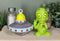 ET Roswell Alien With Flying Saucer Spaceship Magnetic Salt Pepper Shakers Set