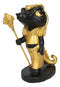 Ancient Egyptian Nile River God Sobek Crocodile Figurine In Black And Gold