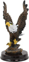Ebros American Pride Swooping Bald Eagle with Spread Out Wings by Rocky Cliff Statue On Black Trophy Base 5.25" Tall USA Patriotic National Emblem Independence Day American Home Decor Figurine