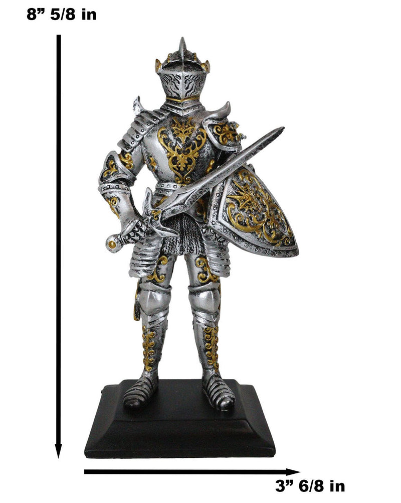 Royal Dragon Order Medieval Swordsman Knight Figurine Suit of Armor Coat Of Arms