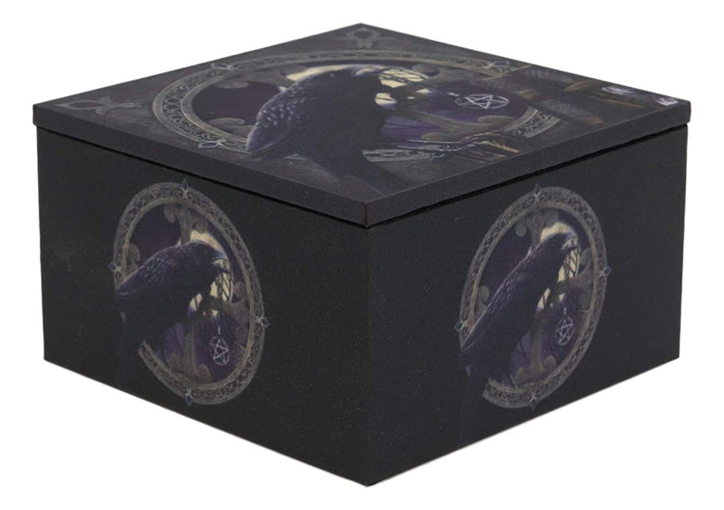Dark Raven Crow Harbinger of Doom Mini Jewelry Box With Mirror Raven's Spell
