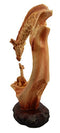Ebros 9.5"H Wildlife Safari Giraffe Family Scene Decorative Faux Wood Figurine