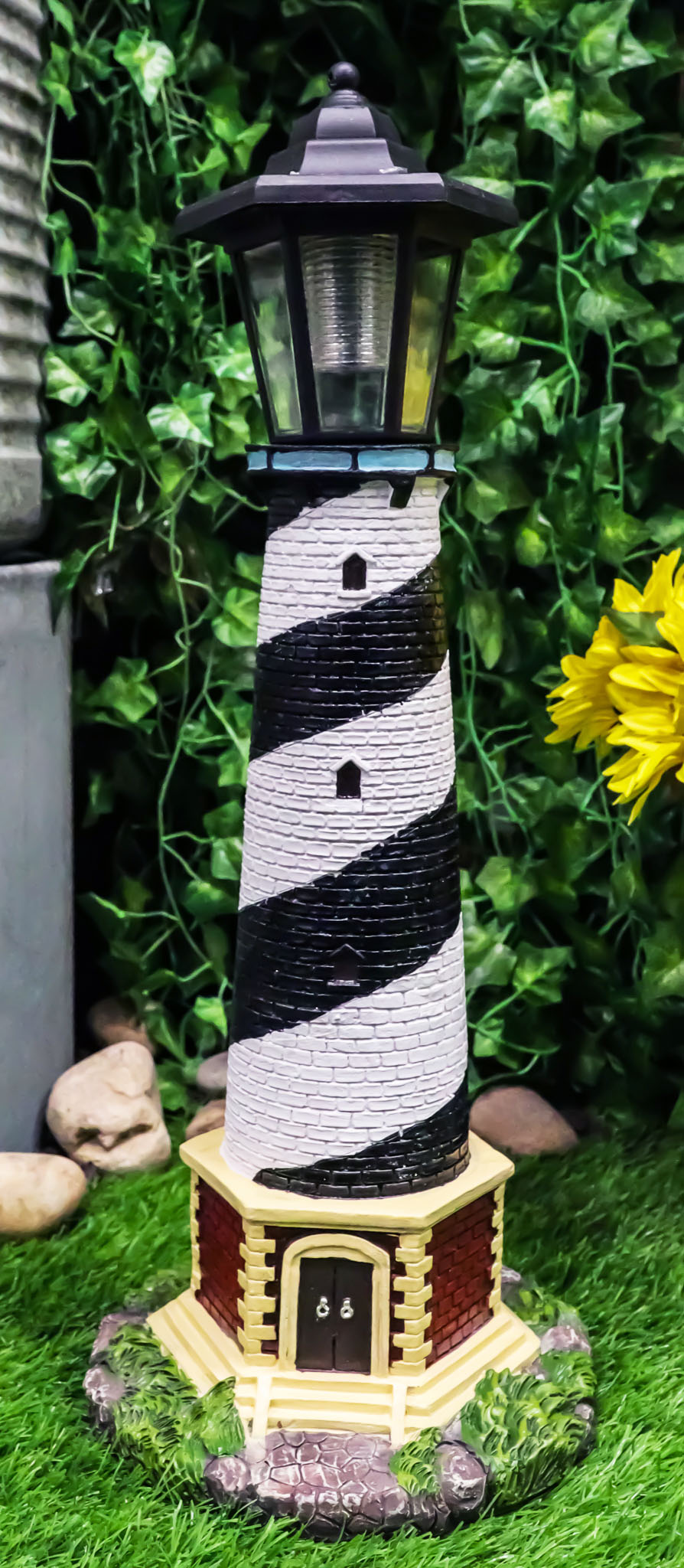 Ebros Nautical Cape Hatteras Lighthouse Statue 20.5" Tall with Solar Lantern LED - Ebros Gift