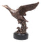 Rustic Pond Flying Mallard Duck Statue In Bronze Electroplated Resin Finish