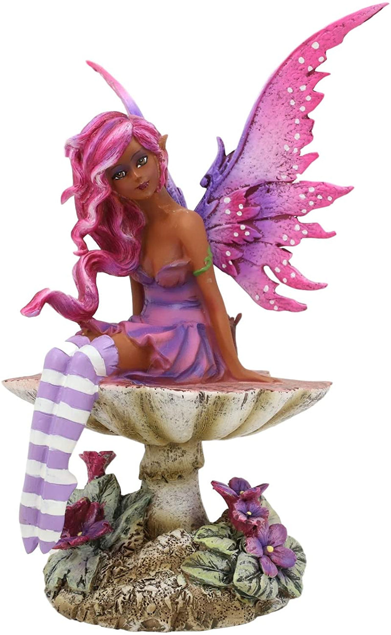 Amy Brown Gothic Manga Magenta Fairy Sculpture Figurine Whimsical Wild Forest