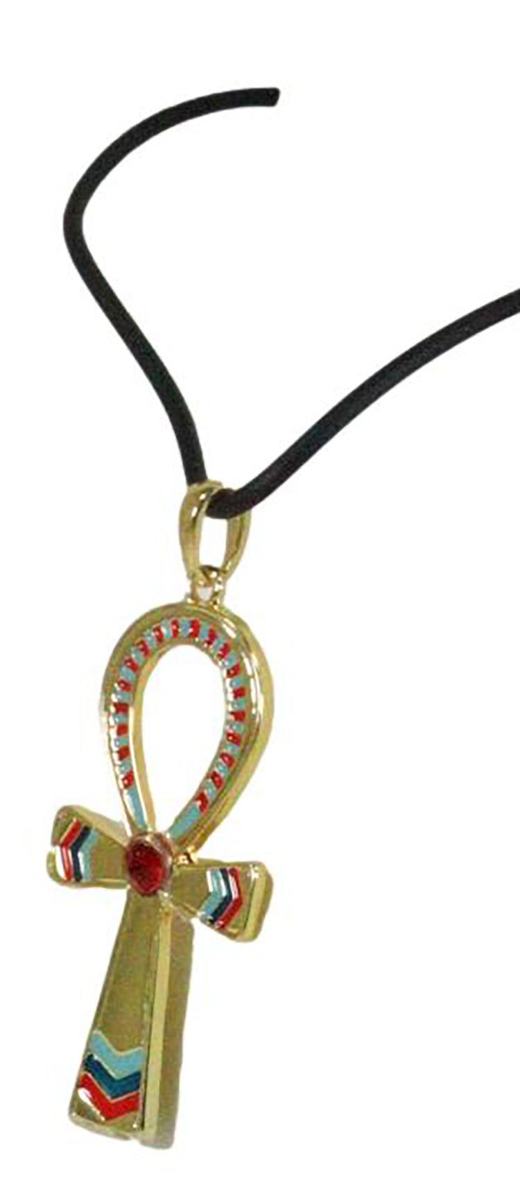 Egyptian Solar Ra Ankh Key Pendant Medallion Pewter Necklace Accessory Jewelry