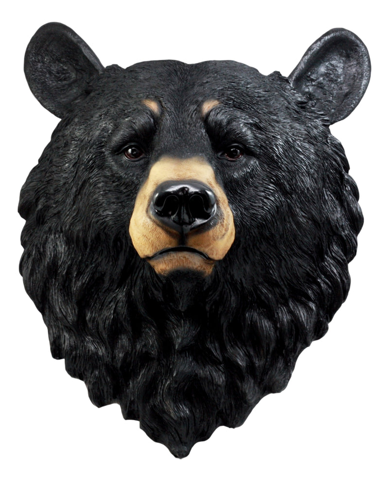 Ebros Large Olympic Black Bear Head Wall Decor Plaque 16"Tall Taxidermy Bust