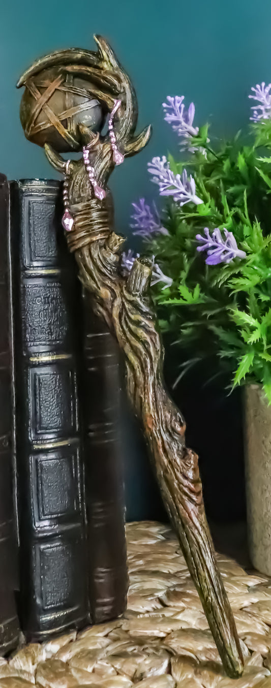 Ebros Pentagram Sceptre Orb Cosplay Wand 9.5" Tall Accessory Fantasy Decor