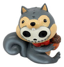 Larger Furrybones Nibbles The Squirrel With Acorn Figurine 4"H Hooded Skeleton