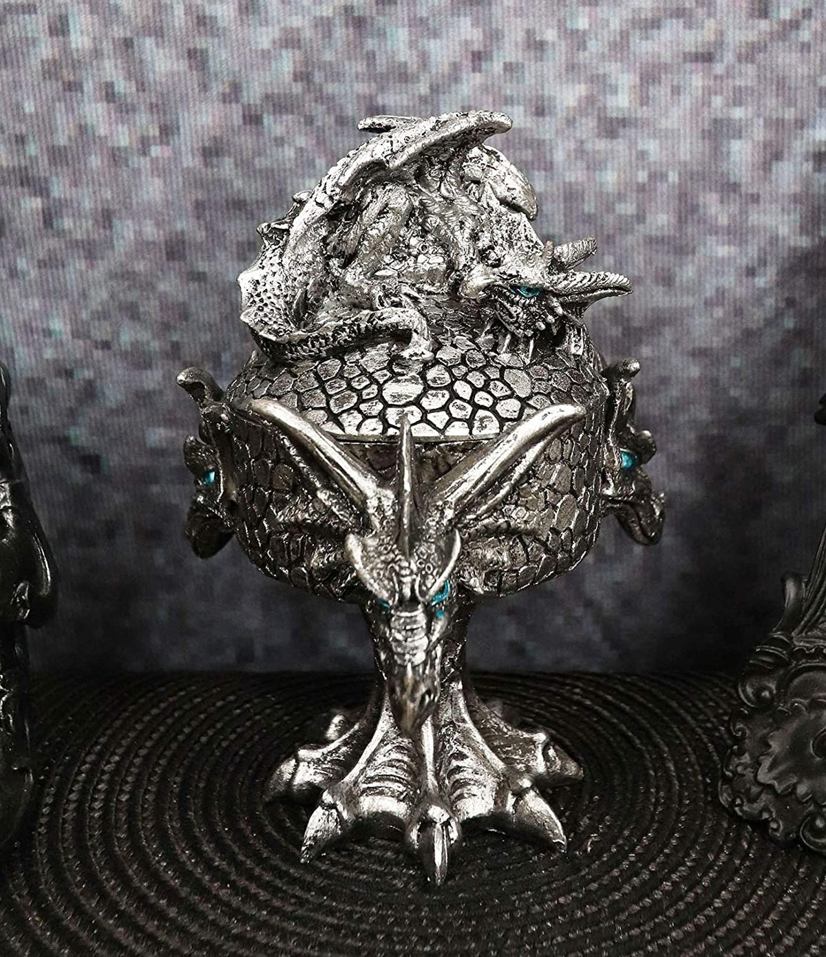 Ebros Dragon Trilogy Guarding Sleeping Wyrmling Decorative Jewelry Box Figurine