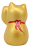 Ebros Japanese Lucky Charm Beckoning Cat Gold Maneki Neko With Baby Bib Mini Figurine