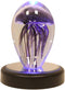 Ebros Art Glass Glow in The Dark Translucent Jellyfish With LED Base (Black)