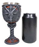 Pentagram Sabbatic Goat Baphomet Red Wine Goblet Chalice Decor