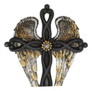 Inspirational Golden Angel Wings with Black Twisted Knotwork Wall Cross Plaque