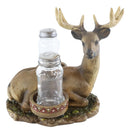 Rustic 8 Point Antlers Buck Deer Stag With Saddlebags Salt Pepper Shakers Holder