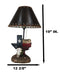 Country Western Wild West Cow Skull With Texas Lone Star State Flag Table Lamp