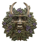 Ebros Spring Blooms & Blossoms Horned Greenman Pan Wall Decor Plaque Sculpture