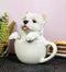 Realistic White Westie Dog in Teacup Statue 6"H Pet Pal West Highland Terrier