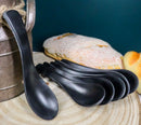 Matte Black Melamine Deep Soup Spoons Pack Of 6 Set Restaurant Supply Food Spoon