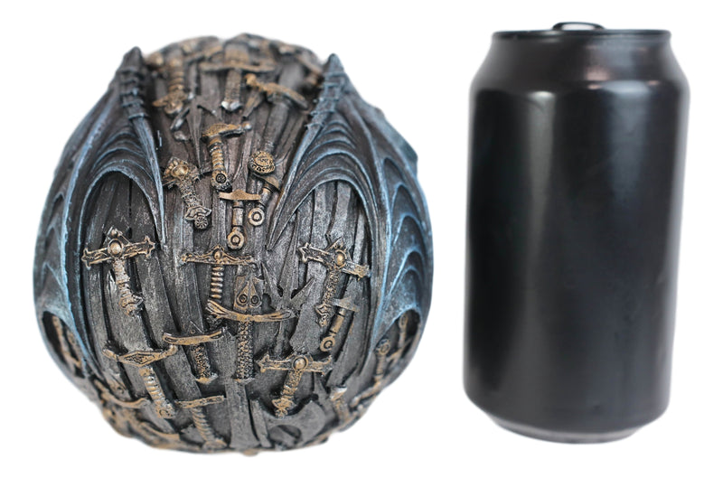 Predator Bat Cranium Skull With Valyrian Steel Blade Swords Decorative Figurine