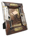 Rustic Western Double Rifle Guns Faux Wood 4"X6" Desktop Or Wall Picture Frame