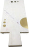 White Banswara Marble Hors D’oeuvres Cheese Board With Brass Gold Inlays 17.5"L