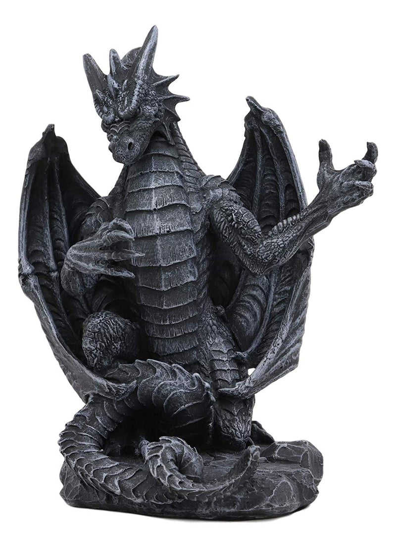 Ebros Gothic Standing Guardian Dragon Cell Phone Holder Figurine Office Decor