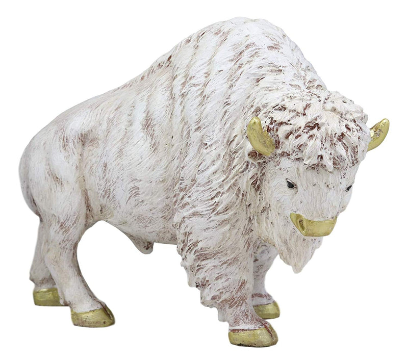 Ebros Gift Native American Sacred White Bison Buffalo Decorative Resin