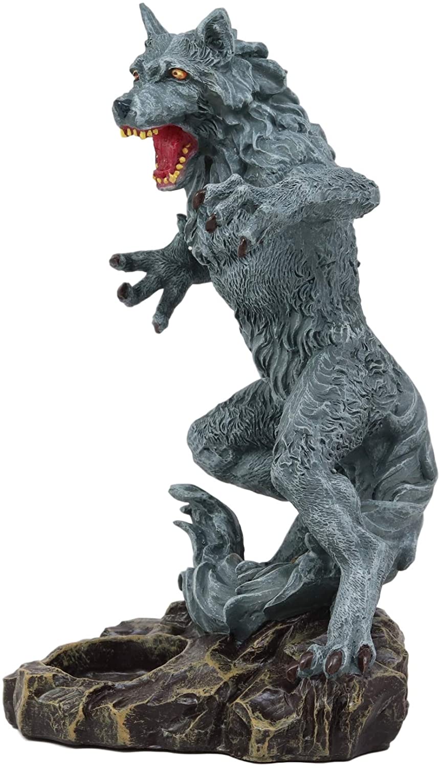 Ebros Gothic Werewolf Tea Light Candle Holder Statue Lycan Wolf Man Figurine - Ebros Gift