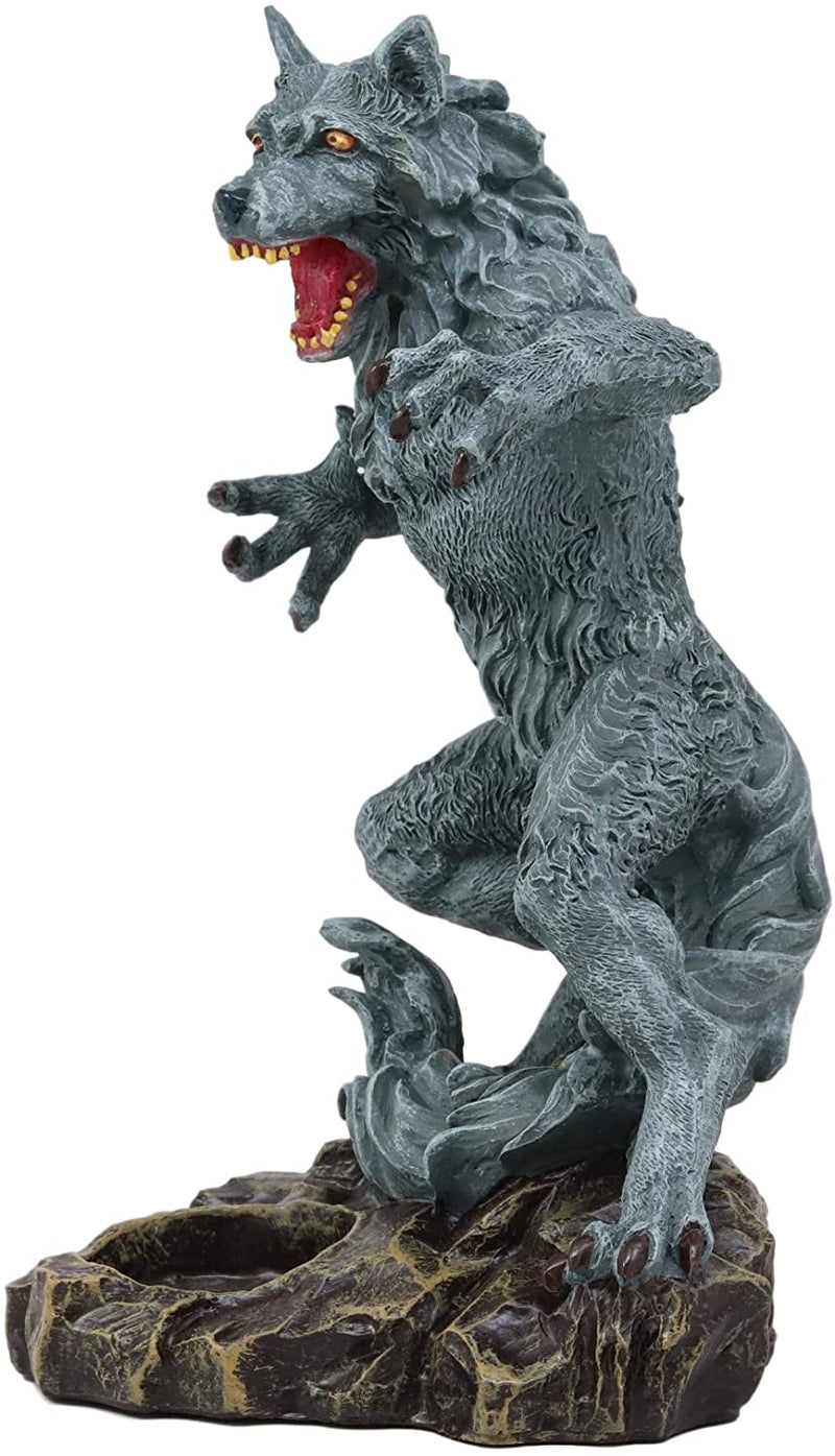 Ebros Gothic Werewolf Tea Light Candle Holder Statue Lycan Wolf Man Figurine