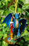 Fantasy Holiday Spirit Blue Advent Candle Dragon Christmas Tree Hanging Ornament