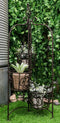 Vintage Rust Finish French Cottage Scroll Metal 3 Tiered Folding Plant Stand