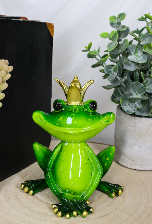 Ebros Gift Kiss A Frog Prince Charming with Crown Decorative Figurine 4.5" H - Ebros Gift