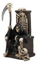Ebros The Dark Lord Grim Reaper Seated On Skeletons And Skulls Throne Statue 11"Tall