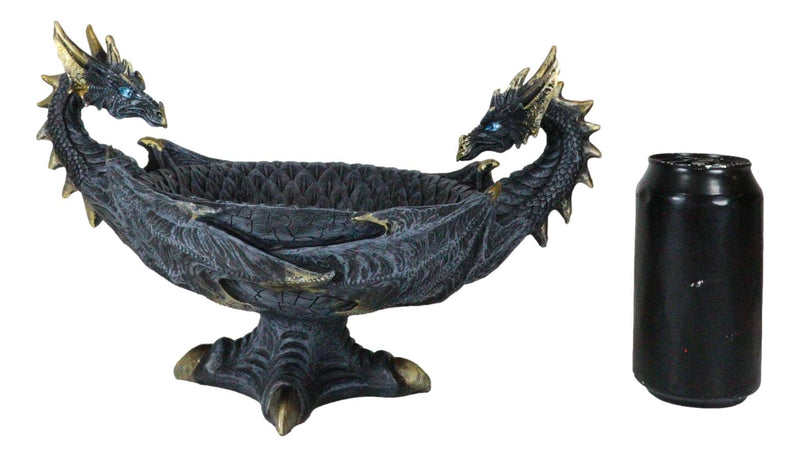 Ebros Double Dragons Decorative Jewelry Potpourri Fruits Bowl Figurine 12"W