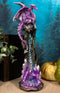 Ebros Purple Dragon On Crystal Rock Quarry Incense Burner Tower Figurine 10.5" H