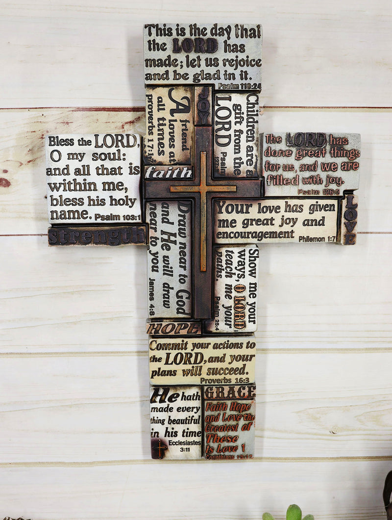 Inspirational Encouragement Faith Love Hope Christian Bible Verses Wall Cross