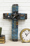 Rustic Cowboy Western Star And Blue Denim Jeans Resin Wall Cross Decor Plaque
