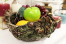 Large Art Nouveau Poppy Flower Basket Bowl 11.25"W For Fruits Potpourri Display