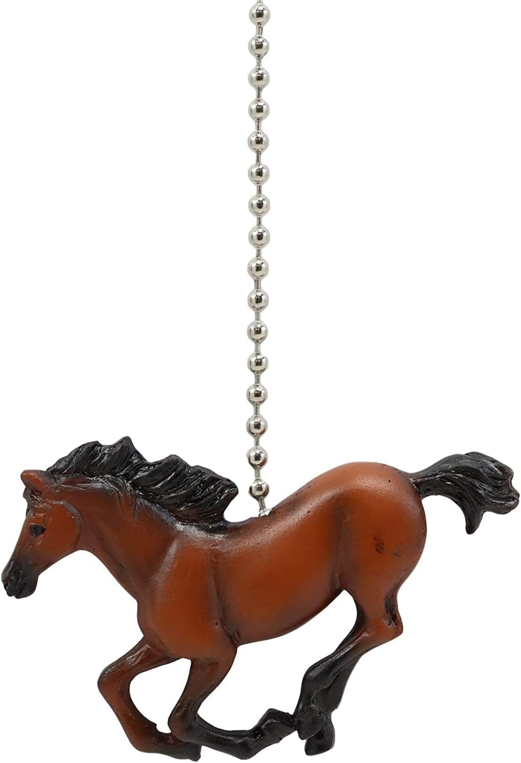 Ceiling Fan Metal Pull Chain with Galloping Horse Knob Handle 3.25"(Set of 3) - Ebros Gift
