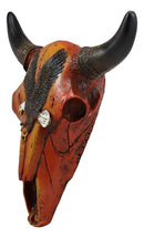 Ebros 10.5" Wide Western Southwest Steer Bison Buffalo Bull Cow Horned Skull Head with Swooping Eagle Design Wall Mount Decor - Ebros Gift