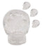 Set Of 4 Clear Translucent Witching Hour Gazing Skull Miniature Figurine 2.5"L