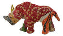 Safari Rhinoceros Hand Crafted Paper Mache In Colorful Sari Fabric Figurine