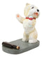 Standing Red Collar Yorkie Terrier Puppy Dog Holding Glass Wine Holder Figurine