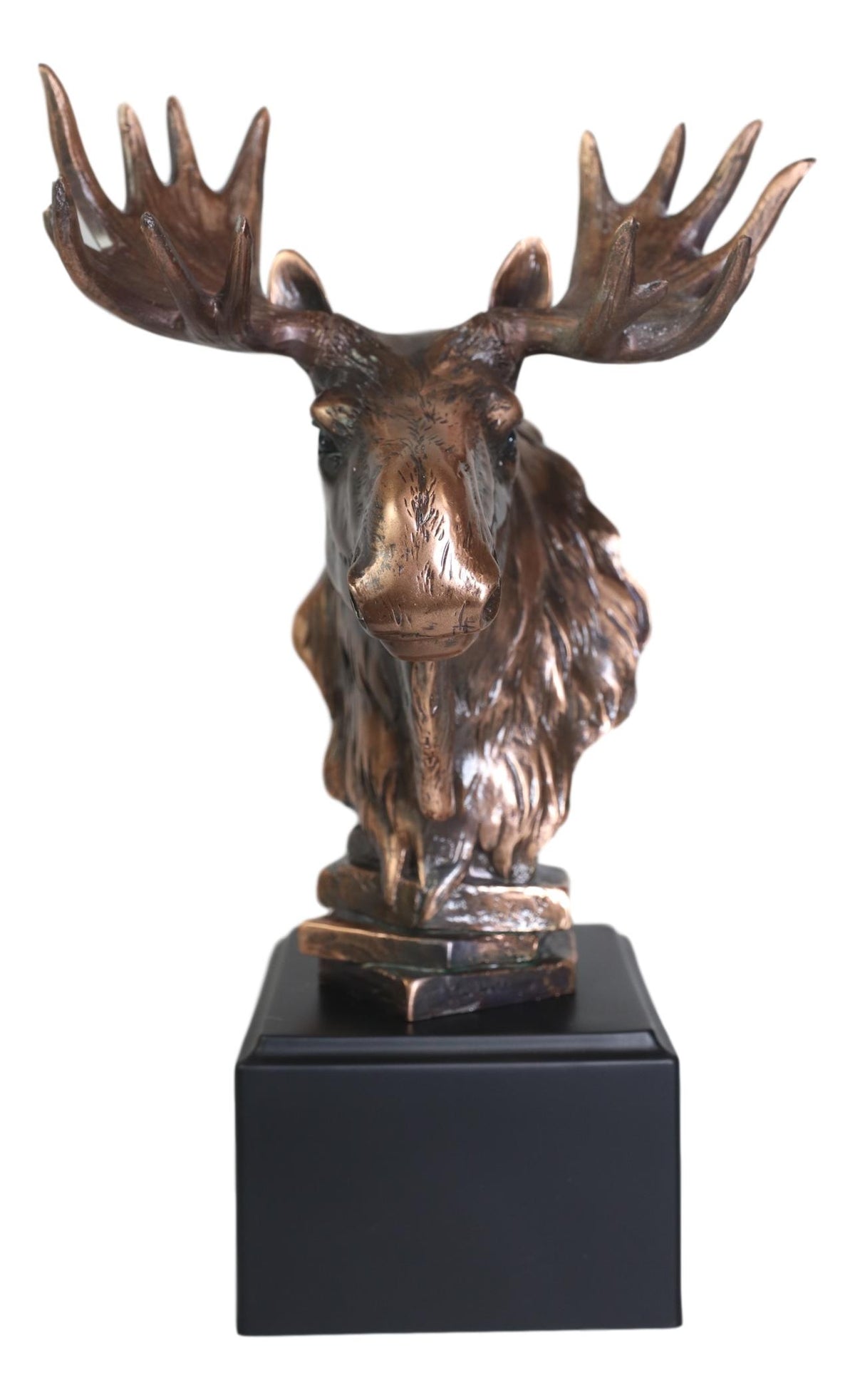 Ebros Rustic Western Bull Moose Bust Statue In Bronze Electroplated Resin Finish - Ebros Gift