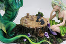 Ebros Amy Brown Elf Earth Fairy With Green Dragon Playing Chess Statue 7"H
