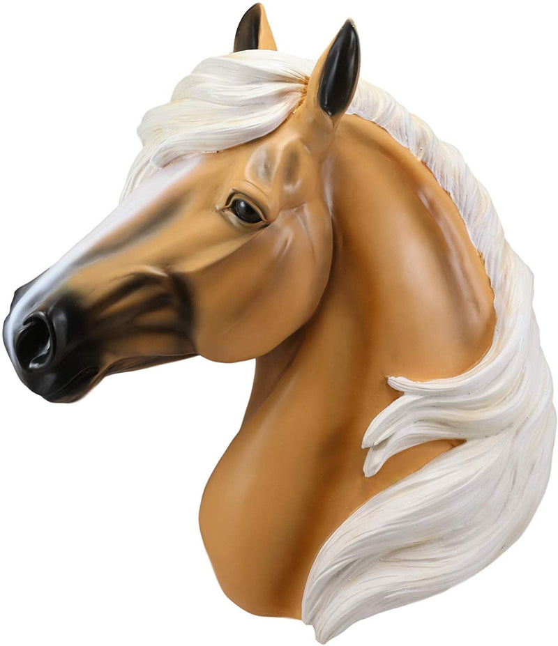 Ebros Large Equine Chestnut Palomino Parade Horse Head Wall Sculpture 17.5"H